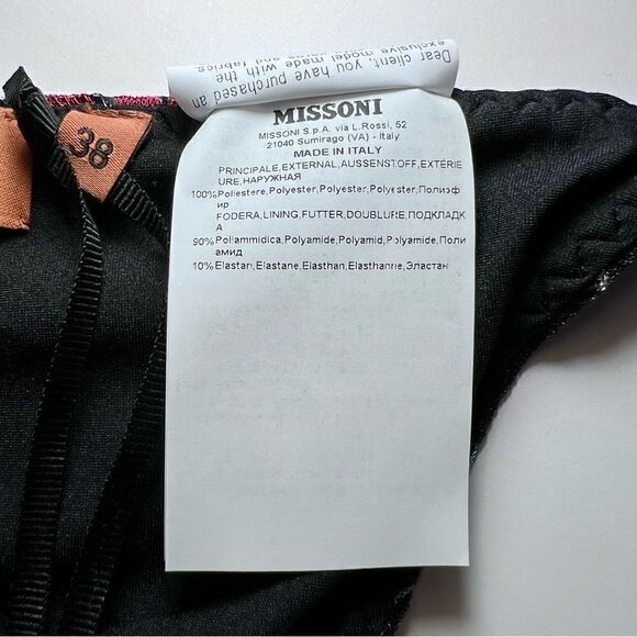 Missoni Dégradé Fringed Halter Neck Triangle Bikini in Black Monstera - Picture 11 of 13